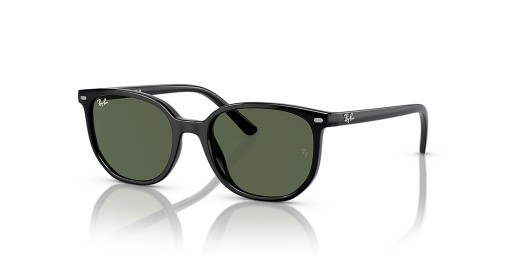 Ray-Ban RB9097S Elliot Kids XS (46 - 16) with Green lenses and Black frame Sunglasses
