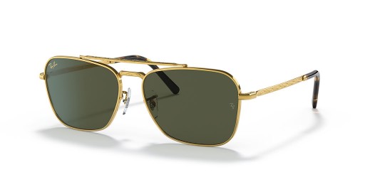 Ray-Ban RB3636 New Caravan M (55 - 15) with Green lenses and Gold frame Sunglasses