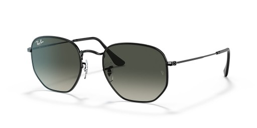 Ray-Ban RB3548 Hexagonal M (51 - 21) with Grey lenses and Black frame Sunglasses