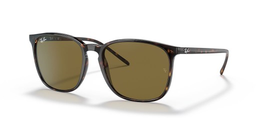 Ray-Ban RB4387F M (55 - 18) with Brown lenses and Tortoise frame Sunglasses