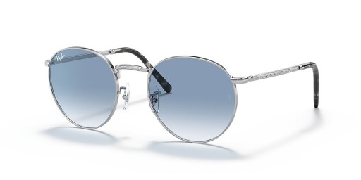 Ray-Ban RB3637 New Round XXS (47 - 21) with Blue lenses and Silver frame Sunglasses