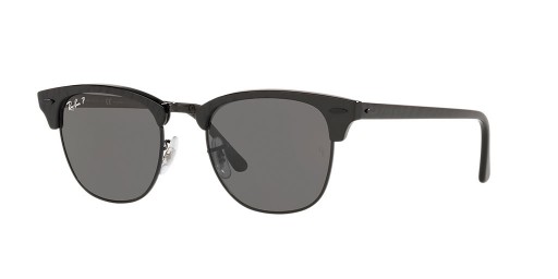 Ray-Ban RB3016 Clubmaster Classic L (51 - 21) with Black lenses and Black frame Sunglasses