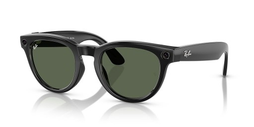 Ray-Ban RW4009F Ray-Ban | Meta Low Bridge Fit Headliner L (51 - 23) with Green lenses and Black frame Sunglasses