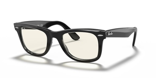 Ray-Ban RB2140 Wayfarer Clear Evolve L (50 - 22) with Grey lenses and Black frame Sunglasses