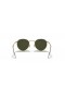 Ray-Ban RB3447 Round Metal XS (47 - 21) with Green lenses and Gold frame Sunglasses