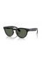 Ray-Ban RW4009F Ray-Ban | Meta Low Bridge Fit Headliner L (51 - 23) with Green lenses and Black frame Sunglasses