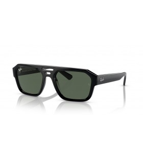 Ray-Ban RB4397 Corrigan Bio-Based M (54 - 20) with Green lenses and Black frame Sunglasses