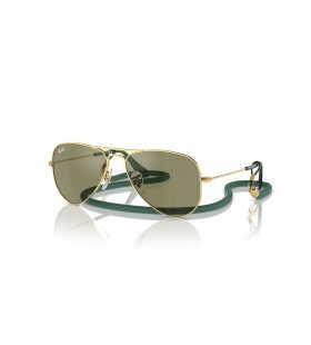 Ray-Ban RB9506S Aviator Kids L (52 - 14) with Green lenses and Gold frame Sunglasses