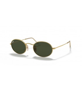 Ray-Ban RB3547 Oval Metal XL (54 - 21) with Green lenses and Gold frame Sunglasses