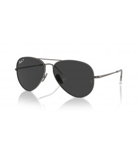 Ray-Ban RB8089 Aviator Titanium L (58 - 14) with Black lenses and Silver frame Sunglasses