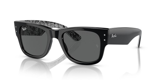 Ray-Ban RB0840S Mega Wayfarer Disney Aniversário de 100 M (51 - 21) com lentes Cinza e Preto armação Óculos de sol
