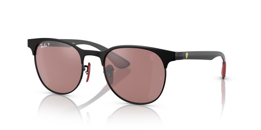 Ray-Ban RB8327M Scuderia Ferrari Coleção L (53 - 20) com a Prata e lentes Preta armação Óculos de sol