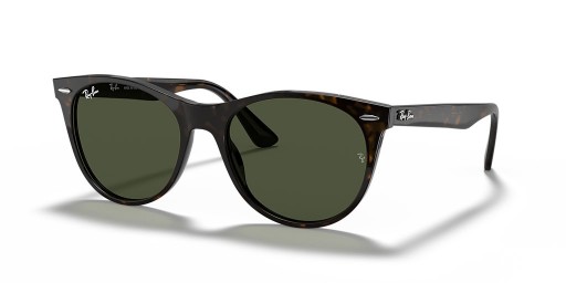 Ray-Ban RB2185 Wayfarer II Clássica S (52 - 18), de cor Verde, lentes e Tartaruga armação Óculos de sol