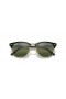 Ray-Ban RB3016 Clubmaster Chromance XL (55 - 21) com a Prata e lentes Verdes armação Óculos de sol