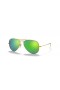 Ray-Ban RB3025 Aviator Flash Lentes XL (58 - 14), de cor Verde, lentes e moldura de Ouro Óculos de sol