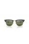 Ray-Ban RB3016 Clubmaster Chromance XL (55 - 21) com a Prata e lentes Verdes armação Óculos de sol