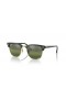 Ray-Ban RB3016 Clubmaster Chromance XL (55 - 21) com a Prata e lentes Verdes armação Óculos de sol