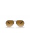 Ray-Ban RB3025 Aviator Gradiente XL (58 - 14) com lentes Marrom e Prata armação Óculos de sol