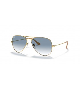 Ray-Ban RB3025 Aviator Gradiente M (55 - 14) com lentes Azuis e Ouro armaÃ§Ã£o Ã“culos de sol