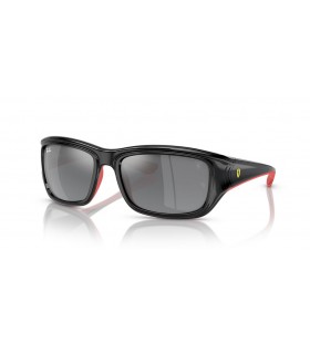 Ray-Ban RB4405M Scuderia Ferrari Coleção XL (59 - 19) com a Prata e lentes Preta armação Óculos de sol