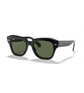 Ray-Ban RB2186 Estado Rua M (49 - 20), de cor Verde, lentes e Preto armaÃ§Ã£o Ã“culos de sol