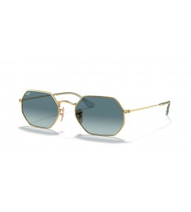 Ray-Ban RB3556N Octogonal Clássico L (53 - 21) com lentes Azuis e Ouro armação Óculos de sol