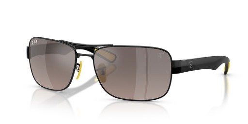 A Ray-Ban RB3763M Scuderia Ferrari-Gyűjtemény Chromance XXL (64 - 17) Szürke lencse, Fekete keret Napszemüveg