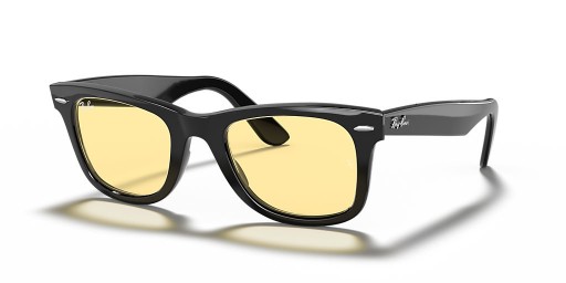 A Ray-Ban RB2140F Original Wayfarer Klasszikus L (52 - 22), Sárga lencse, Fekete keret Napszemüveg