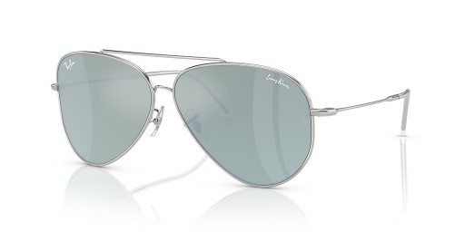 Ray-Ban RBR0101S Lenny Kravitz X the Aviator Droim ar ais L (59 - 11) le Hairgead lionsaí agus Óir fráma Sunglasses