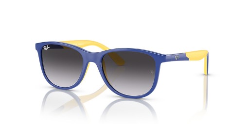 Ray-Ban RB9077S Páistí Bhith-Bhunaithe L (49 - 16) le lionsaí Liath agus Gorm fráma Sunglasses