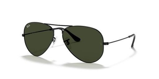 Ray-Ban RB3025 the Aviator Clasaiceach XL (58 - 14) le Glas lionsaí agus Dubh fráma Sunglasses