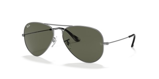 Ray-Ban RB3025 the Aviator Clasaiceach XL (58 - 14) le Glas lionsaí agus Liath fráma Sunglasses