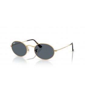Ray-Ban RB3547N Oval Maol Lionsaí M (51 - 21) le lionsaí Gorm agus Óir fráma Sunglasses