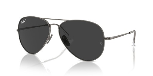 Ray-Ban RB8089 Aviator Titanium L (58 - 14) con lenti Nere e Silver frame Occhiali da sole