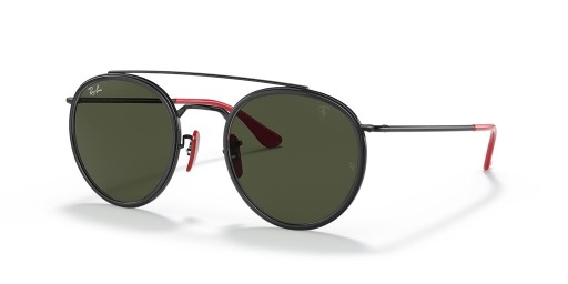 Ray-Ban RB3647M Scuderia Ferrari Collezione M (51 - 22) con lenti Verde e telaio Nero Occhiali da sole