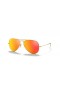 Ray-Ban RB3025 Aviator con Lenti Flash XL (58 - 14) con lenti Arancio e Oro frame Occhiali da sole