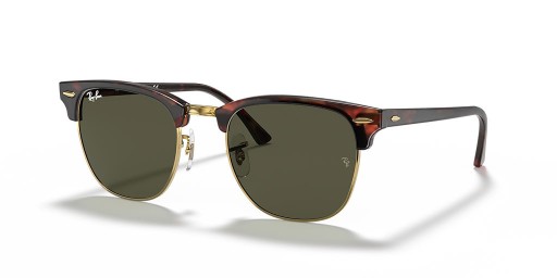Ray-Ban RB3016ClubmasterクラシックL(51-21)グリーンレンズ-タートルフレームサングラス