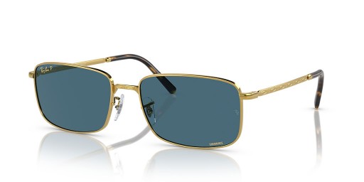 Ray-Ban RB3717XL(57-18)ブルーレンズゴールドフレームサングラス