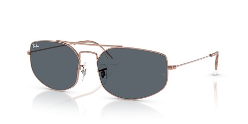 Ray-Ban RB3845Explorer V XXL(60-17)ブルーレンズ、銅フレームサングラス