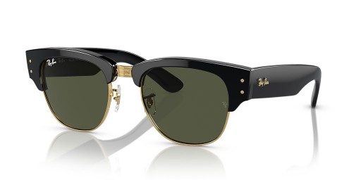 Ray-Ban RB0316SメガClubmaster L(50-21)グリーンレンズは、黒フレームサングラス