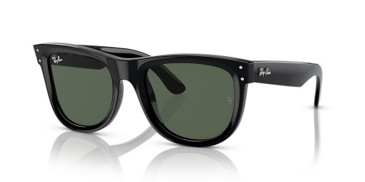 Ray-Ban RBR0502S Wayfarer逆M(53-20)グリーンレンズは、黒フレームサングラス