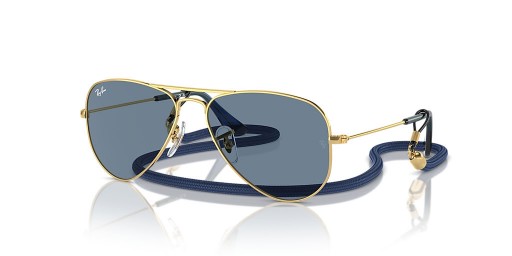 Ray-Ban RB9506SアビエイターズL(52-14)ブルーレンズゴールドフレームサングラス