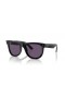 Ray-Ban RBR0502S Wayfarer逆S(50-22)の紫色のレンズは、黒フレームサングラス