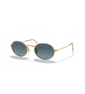 Ray-Ban RB3547楕円形の金属M(51-21)ブルーレンズゴールドフレームサングラス