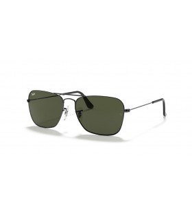Ray-BanキャラバンRB3136XL(58-15)グリーンレンズや銀のフレームサングラス