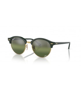 Ray-Ban RB4246Clubround Chromance M(51-19)シルバーレンズと緑のフレームサングラス