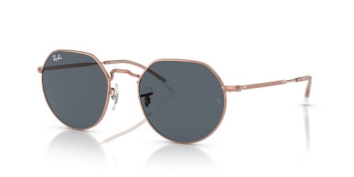 Ray-Ban RB3565 Jack Rose Gull M (51 - 20) med Blå linser og Rosa frame Solbriller