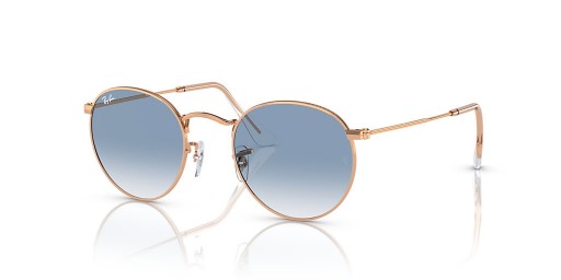 Ray-Ban RB3447 Runde Metall L (53 - 21) med Blå linser og Rosa frame Solbriller