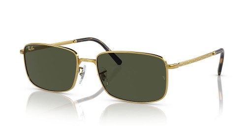 Ray-Ban RB3717 XL (57 - 18) med Grønne linser og Gull frame Solbriller