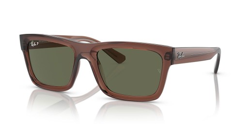 Ray-Ban RB4396 Warren Bio-Baserte M (54 - 20) med Grønne linser og Brown frame Solbriller